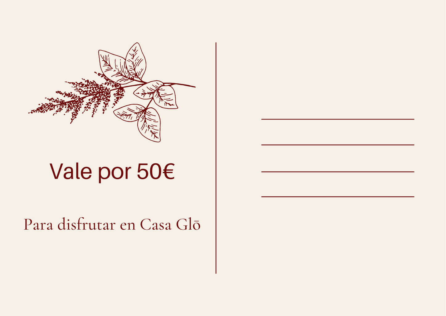 Tarjeta Regalo Casa Glō 50€